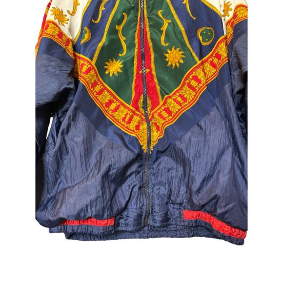 Vintage 80's Center Aisle Celestial Sun And Moon Windbreaker Jacket Blue Pop Art - Picture 6 of 9